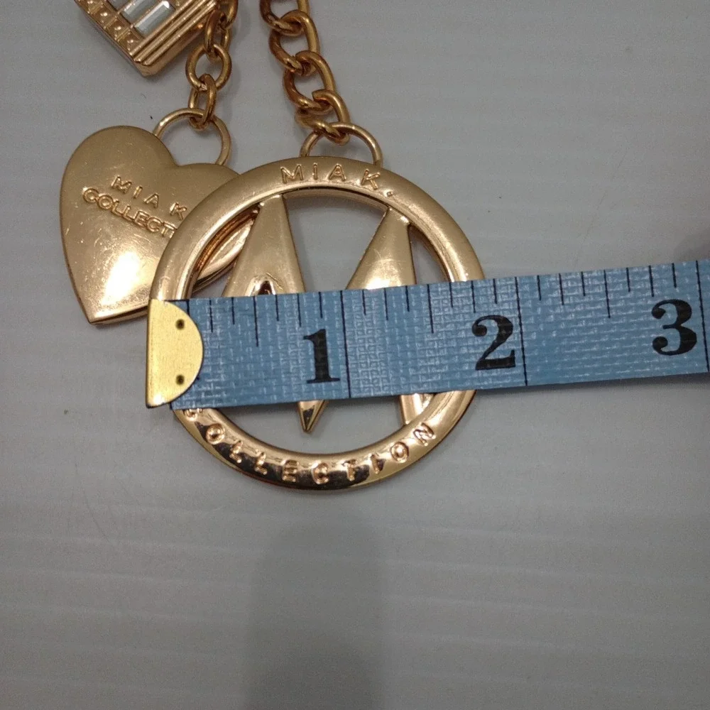 MIAK Collection Gold Tone Logo Charm Keychain‎ Bag Accessory